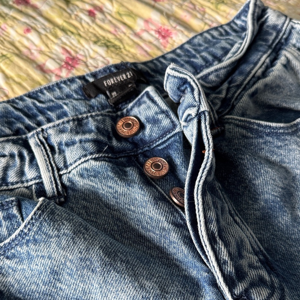 Forever 21 Light Blue High Rise Barrel Jeans